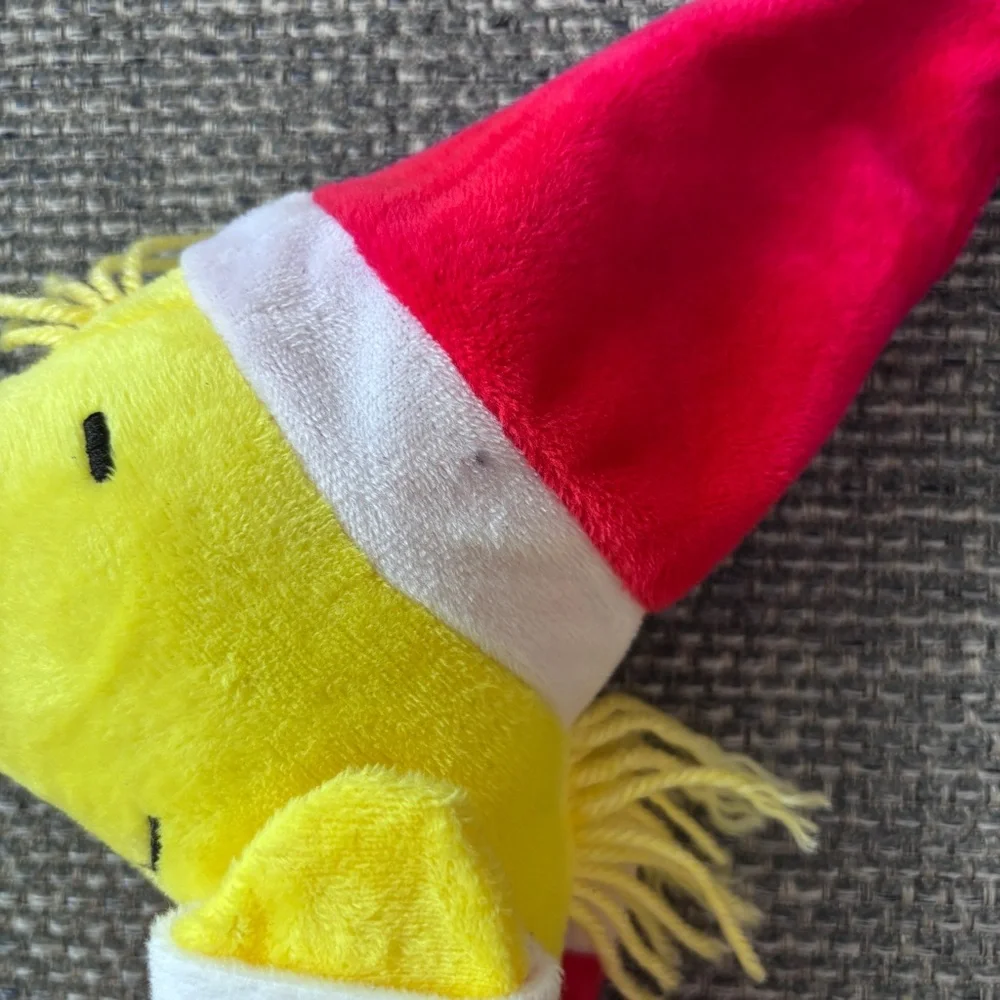 Peanuts Woodstock Santa Dog Toy Plush 9 Inch Squeaker Never Used